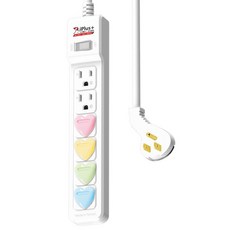 iPlus 保護傘 1切6座扁插延長線 3孔, 1.2m, 白色, 1條