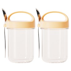 小麥購物 隔夜燕麥罐 C537 活力黃 300g 2個, 1組