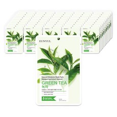 eunyul Natural綠茶保濕面膜, 1片, 50片