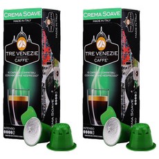 TRE VENEZIE Crema Soave咖啡膠囊, 5.5g, 10入, 2個