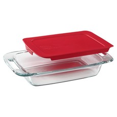 Corelle Brands 康寧餐具 Pyrex 含蓋式長方形烤盤 紅色 2.8L, 1個