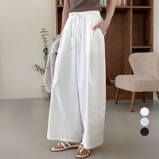 afinar 女款寬版涼感舒適鬆紧腰長褲