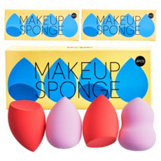 nelik 暈染水感珍珠水滴粉撲4件組, 混合色, 3套