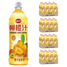味丹 柳橙汁, 900ml, 48瓶