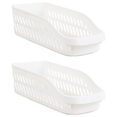 알뜰리빙 바퀴달린 다용도 손잡이 바구니 S, 화이트, 2개