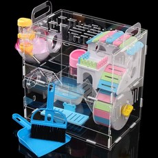 Tree 壓克力透明兩層倉鼠籠組, 1組, 混色