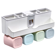 小麥購物 多功能牙刷架 四口 一般款 C180 755g, 1個, 單一顏色