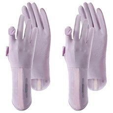咪咪購物冰絲防曬手套2雙入 涼感透氣觸控機車騎行, 手掌長26cm 手掌寬9cm, 紫色