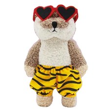 DoggyMan 多格漫 穿著可愛上衣 響聲玩具 柔軟舒適, 水獺 棕色 + 白色, 1個