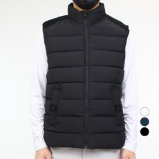 CONFIAR 男款高領絨面革羽絨背心 TC0818N