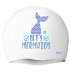 SD7 美人魚矽膠泳帽 SGL-CA321, 白色, 1個