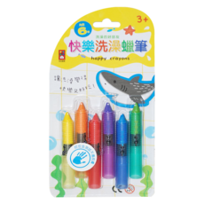 風車 FOOD超人 快樂洗澡蠟筆套裝, 6色入, 3歲以上適用, 色彩鮮明, 顏色飽和, 快樂洗澡蠟筆, 1組