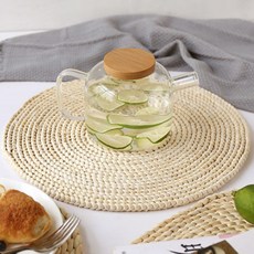 市集風格 玉米葉杯墊 餐墊 圓形, 混合顏色, 40cm, 1個