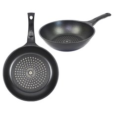 키친아트 뉴 티타늄 코팅 프라이팬 세트 2개, 블랙, 프라이팬 26cm + 궁중팬 24cm, 1세트