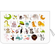 Banybany 印花汽車遮陽罩+綁繩 隨機出貨, 1組, 21 英文字母動物(遮光款)+繩子(隨機出貨)