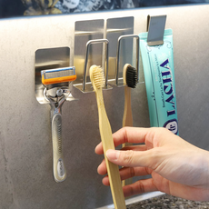 디블릭 무타공 스테인리스 칫솔걸이, 1세트