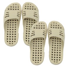 天然日常墊浴鞋米色, 米色, 2個