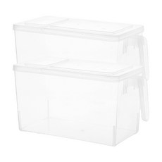 Block Mart 開放式掀蓋廚房手提收納整理盒 2入, 透明