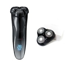 크로스엑스 스마트 방수 전기면도기 세트, CROSSX, 블랙&실버 그라데이션