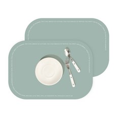 Haru Gonggan 矽膠餐墊, 43 x 30 cm, 綠色, 2個