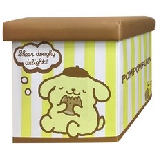 SANRIO 三麗鷗 布丁狗摺疊凳收納箱 30 x 30 x 30cm, 點心時光 黃色, 1個