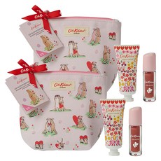 Cath Kidston 玫瑰木色潤唇膏 + 護手霜 + 化妝包套組, 2套