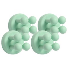 newnlook 免鑽孔矽膠牙刷架, 4個, 薄荷綠