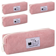 포포팬시 트렌디 미오니 코듀로이 펜파우치, 인디핑크, 4개