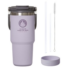 로티캠프 로텀 대용량 손잡이 스텐 보온 보냉 빨대 텀블러, 라벤더, 750ml, 1개