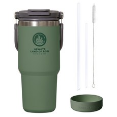 로티캠프 로텀 대용량 손잡이 스텐 보온 보냉 빨대 텀블러, 포레스트그린, 750ml, 1개