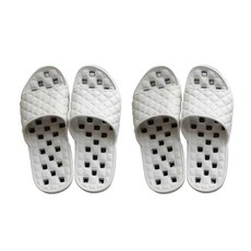 투톤 퀼트 욕실화 트임, 그레이, 2개