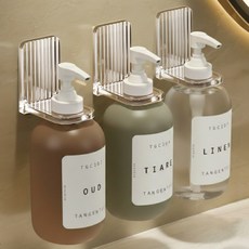 Movibe 浴室用高級免鑽孔洗髮精潤髮乳沐浴乳置物架, 透明, 6個