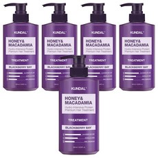 KUNDAL 昆黛爾 蜂蜜澳洲堅果保濕護髮乳 黑莓月桂葉香, 500ml, 5瓶