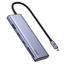 ARTMU USB C型 8合1 4K 60hz Gen2 10Gbps 多功能集線器 MH330, 1個, 金屬灰