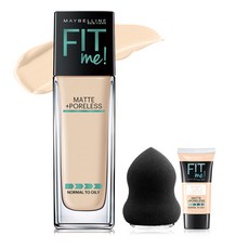 메이블린 뉴욕 핏미 파운데이션 30g + 실리콘 퍼프 + 파운데이션 5g 기획세트, 110 포슬린, 1세트