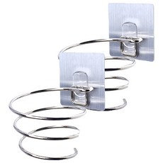 免鑽304不鏽鋼吹風機架 銀色 壁掛式吹風機收納架 浴室置物架, 2個