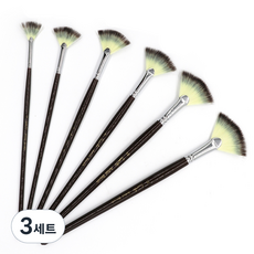 Beliean 專業用壓克力水彩畫扇形刷組, 3組, 6種
