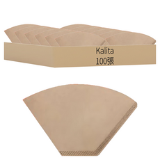 Kalita 102無漂白咖啡濾紙,100張, 錐形設計，適用於2-4人份, 1包