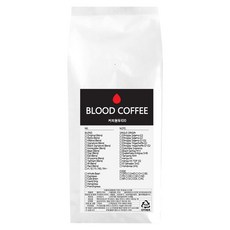 BloodCoffee 哥倫比亞特級咖啡豆, 全豆(未研磨), 1kg, 1個