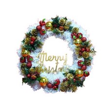 時尚優雅聖誕花圈 20吋, 紅金色系, 1個