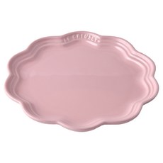 LE CREUSET 蕾絲花邊盤, 雪紡粉, 1個