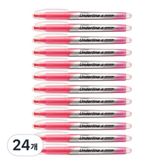 문화연필 언더라인 에스 형광펜, 분홍, 24개