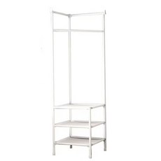角落隨手掛衣帽架 三層, 白色, 1個