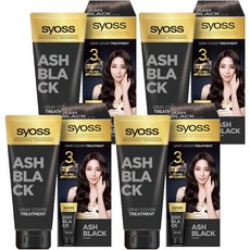 사이오스 새치 커버 트리트먼트, 애쉬 블랙, 4개