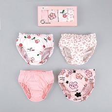 Maykids 女童花朵圖案三角內褲 4件組
