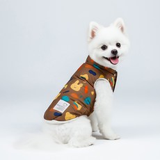 Leto 狗狗雙面穿鋪棉背心, 棕色 + 米色