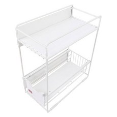 에버하우스 마그네틱 냉장고 보관 측면 렉 선반, 화이트, 2단