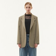 플라스틱아일랜드 여성용 싱글 오버핏 자켓 PQ3WJ462