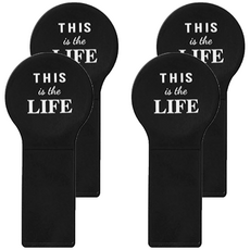 馬桶掀蓋器 Set 4個 字母款式 塑膠材質, 13 x 3cm, 黑色字母