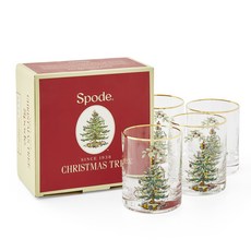 PORTmeIRION 波特玫琳恩 Spode 聖誕樹古典玻璃杯, 4個